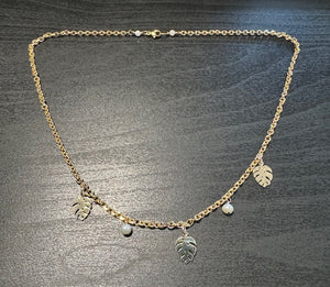 Frances Monstera Leaf Necklace