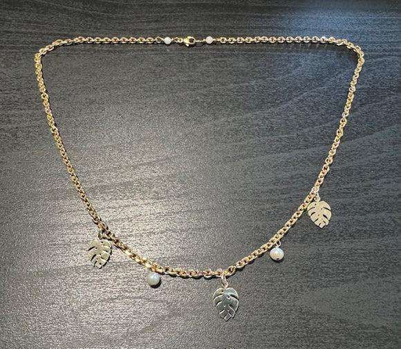 Frances Monstera Leaf Necklace