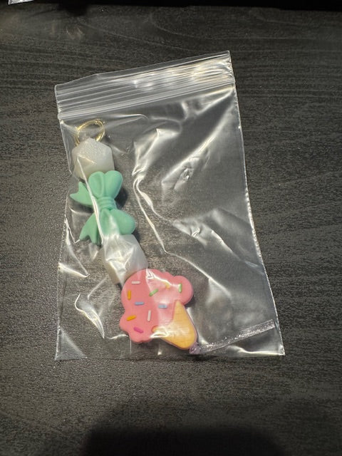 Silicone Ice Cream Keychain