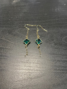 Gabriella Fleur Earrings - Green