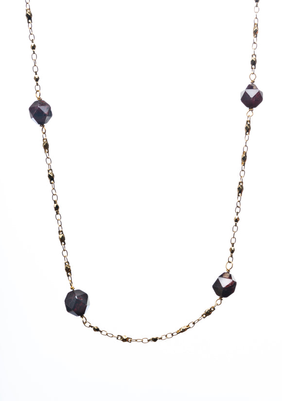 Justine Garnet Chain Necklace