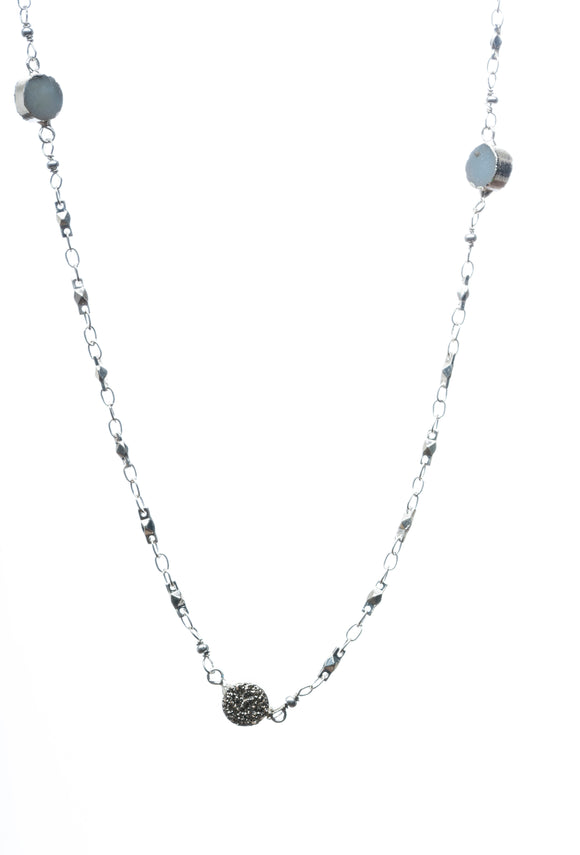 Sachiko Silver Druzy Necklace