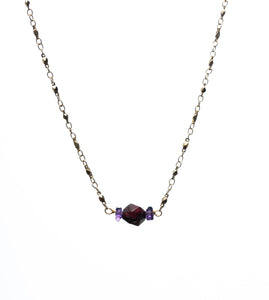 Josie Garnet/Amethyst Choker Necklace