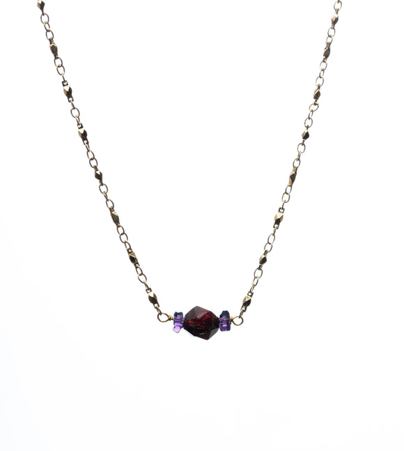 Josie Garnet/Amethyst Choker Necklace