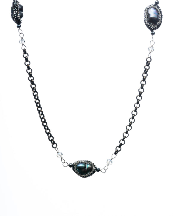 Carrie Black Pearl Necklace