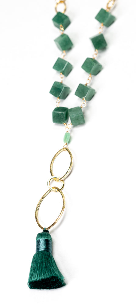 Catalina Jade Tassel Necklace