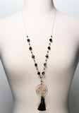 Allison Black Tassel Necklace