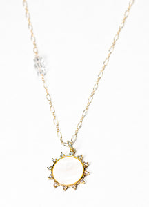 Antonia Mother of Pearl Sun Pendant Necklace