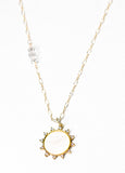 Antonia Mother of Pearl Sun Pendant Necklace