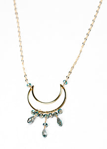 Julianne Crescent Moon Drop Necklace