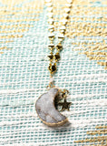 Zoey Crescent Moon Druzy Necklace