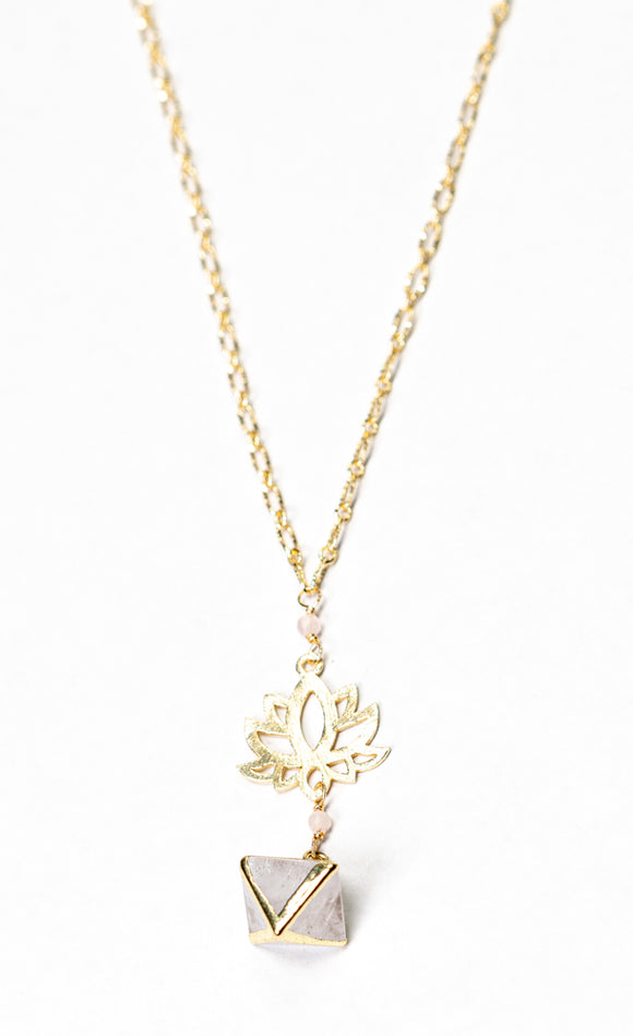 Madison Pyramid Lotus Necklace