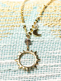 Aurora Sun & Moon Charm Necklace