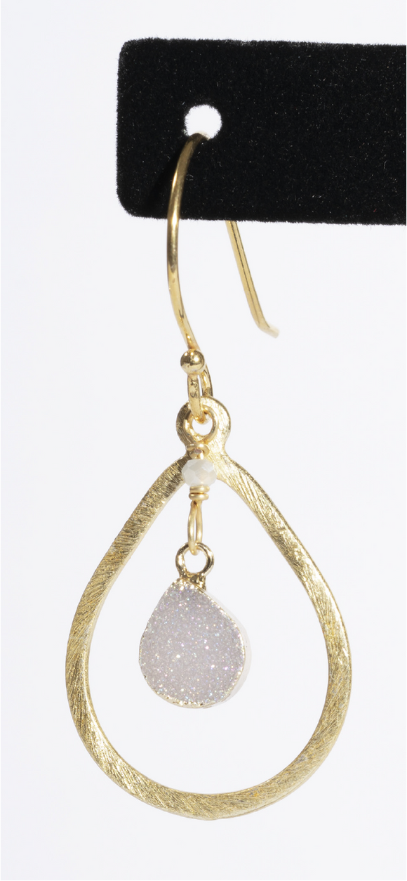 Miriam Light Grey Drop Earrings