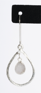 Andie Light Grey Druzy Drop Earrings